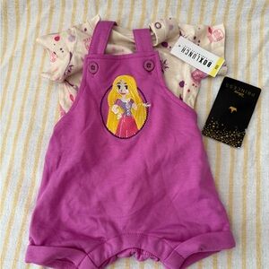 Disney Princess Purple Romper with Character Embroidery